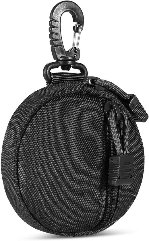 Kleine Molle Pouch-accessoire - Tactische portemonnee - Draagbare portemonnee - Draagbare hoofdtelefoonhoes - Kan aan een riem of rugzak worden gedragen - Ideaal voor het opbergen van kleine spullen - Zwart