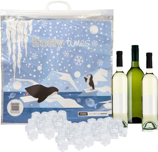 Papstar Draagtas koeltas voor lunch en flessen/voedsel - 5x - Frosty Times - 18 Liter - 52 x 52 cm van Merkloos — afbeelding 4