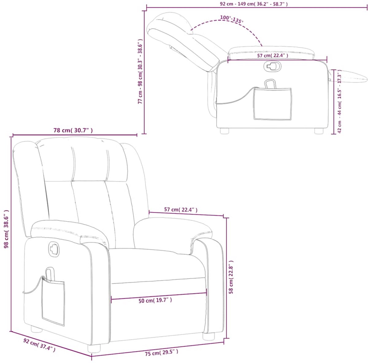 Afbeelding 3 van vidaXL Massagestoel Donkergroen Verstelbaar Ergonomisch