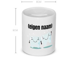 Akyol - 2 tanden Spaarpot - Tandarts - mondhygienist - met eigen naam - leuk cadeau voor iemand die tandarts is - cadeau - kado - 350 ML inhoud