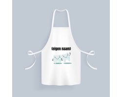 Akyol - 2 tanden Keukenschort - Tandarts - mondhygienist - met eigen naam - leuk cadeau voor iemand die tandarts is - cadeau - kado - 82 bij 71 cm