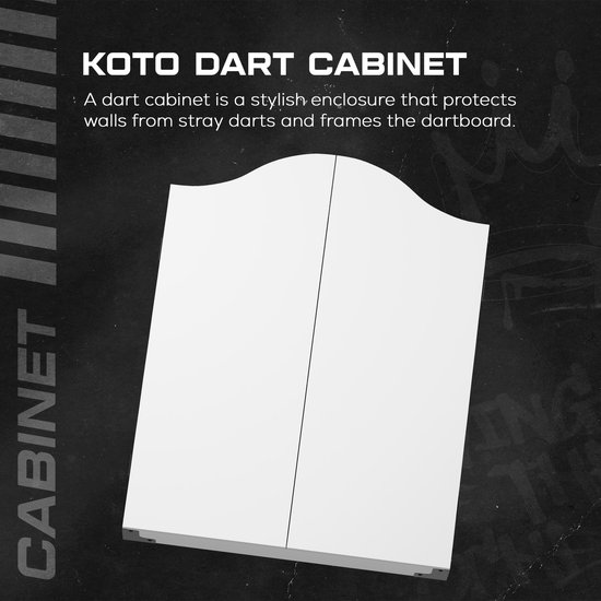 KOTO Cabinet Wit, Dartbordkast, Dartkabinet, Dartbordkast met scorebord, Dartbord ophangsysteem, Dartkabinet accessoires, Stijlvol dartkabinet, Praktisch dartkabinet, Opbergkast voor dartbord van KOTO — afbeelding 5