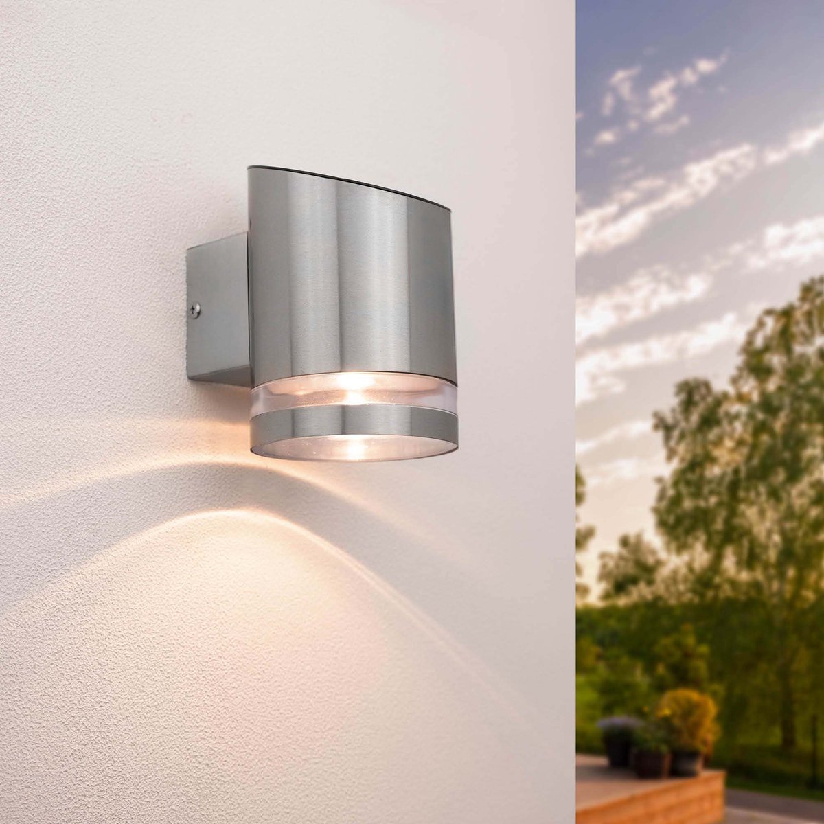 Ledvion - Solar LED Wandlamp Elara - 3000K - IP44 - RVS
