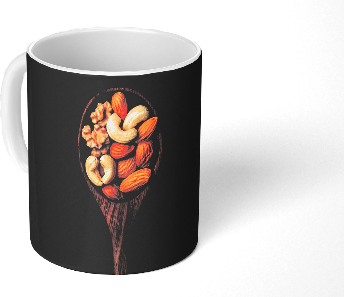 Mok - Koffiemok - Hout - Noten - Zwart - Mokken - 350 ML - Beker - Koffiemokken - Theemok