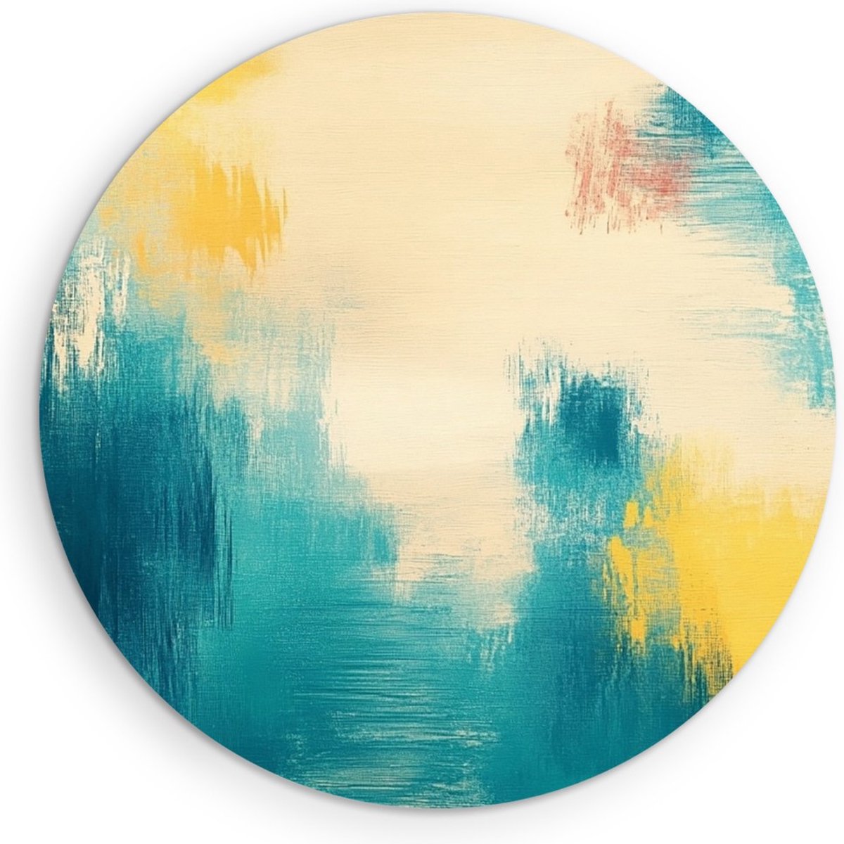 Saammp Muurcirkel Hout - Gekleurde Vegen verf - Abstract - Ø 50 - Wandcirkel - Wanddecoratie Cirkel - Muurdecoratie Woonkamer - Slaapkamer decoratie - Rond Schilderij