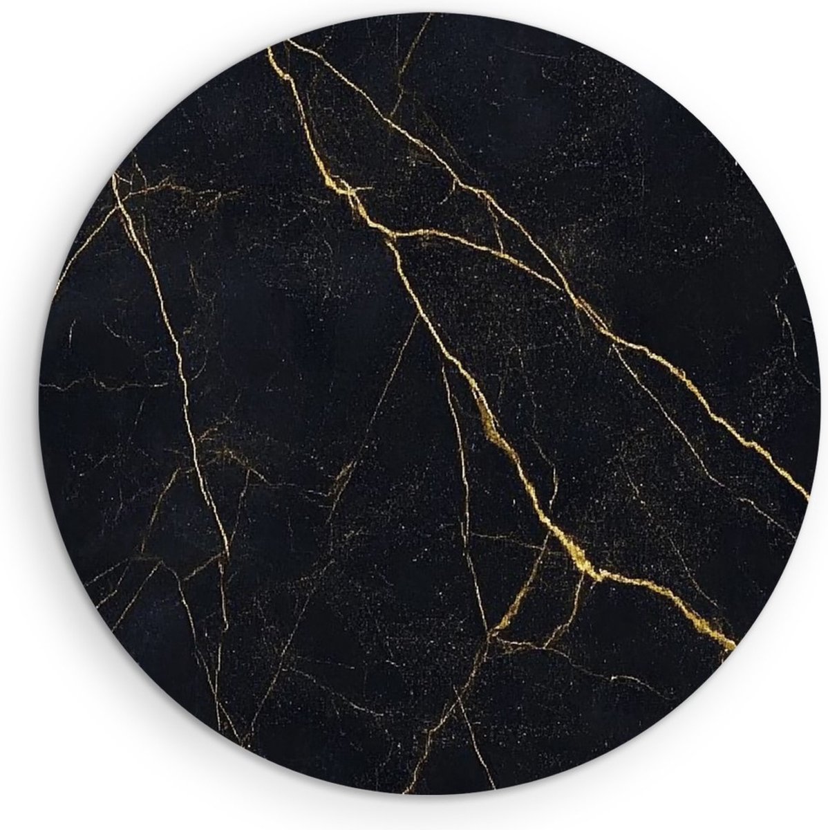 Saammp Forex Muurcirkel - Marmer Zwart - Abstract - Ø 40 - Wandcirkel - Wanddecoratie Cirkel - Muurdecoratie Woonkamer - Slaapkamer decoratie - Rond Schilderij