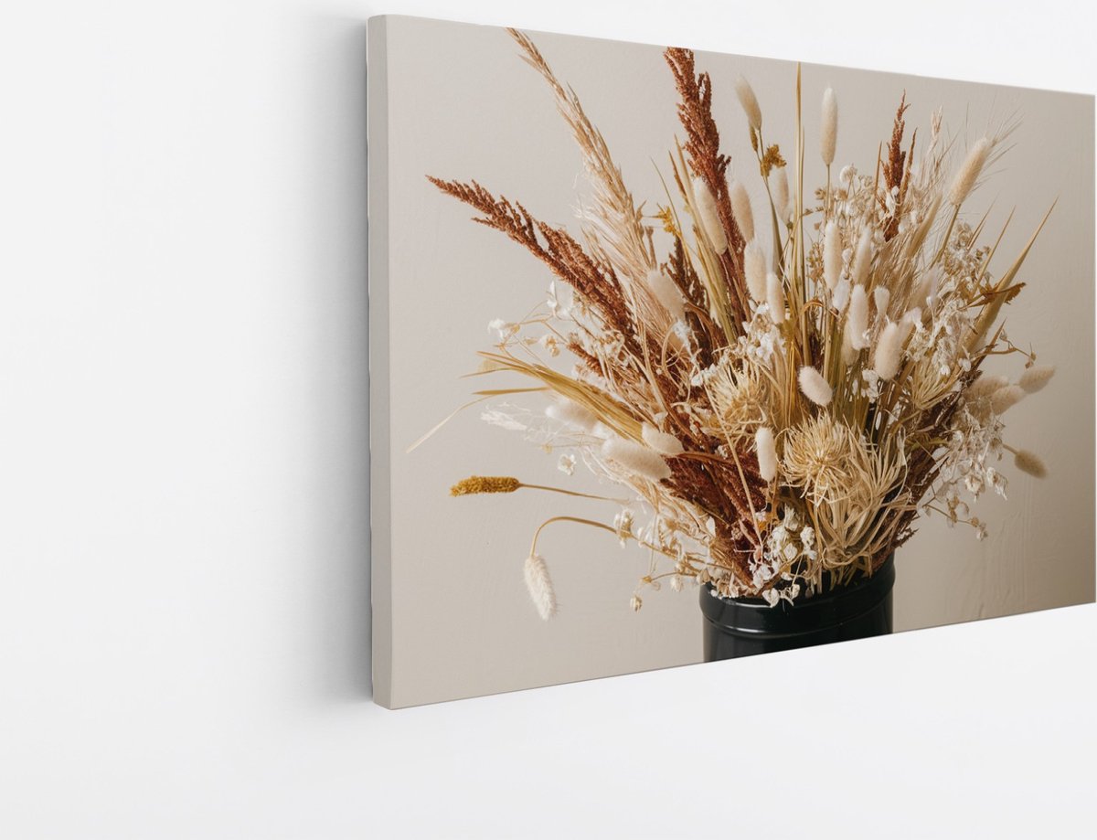 Saammp Canvas Schilderij - Boeket bloemen - Natuur - 60x40 - Foto op canvas - Wanddecoratie - Muurdecoratie Woonkamer - Kantoor Decoratie Multicolor