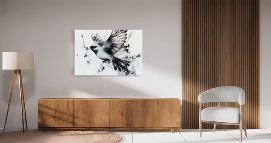 Tableau sur toile Saammp - Oiseau abstrait - Nature - Animaux - 120x80 - Photo sur toile - Décoration murale - Décoration murale Salon - Décoration chambre - Impression sur toile