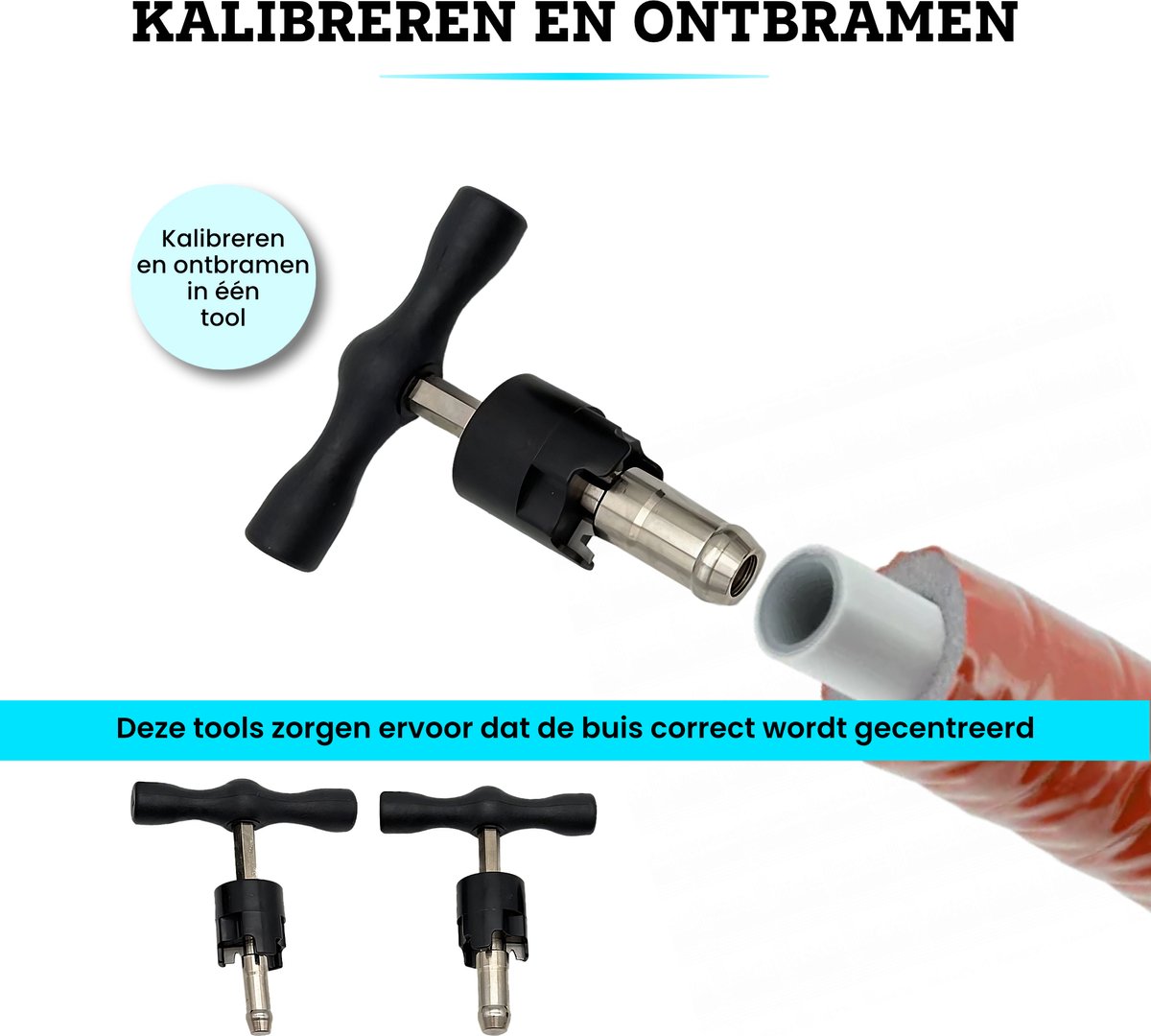 Somstyle Knip & Ontbraam Set voor Meerlagenbuis - Knippen tot 42 MM - Kalibreren 16, 20 & 25/26 MM - Ontbramer - Buizensnijder - Pijpsnijder - Zwart & Geel thumbnail 4