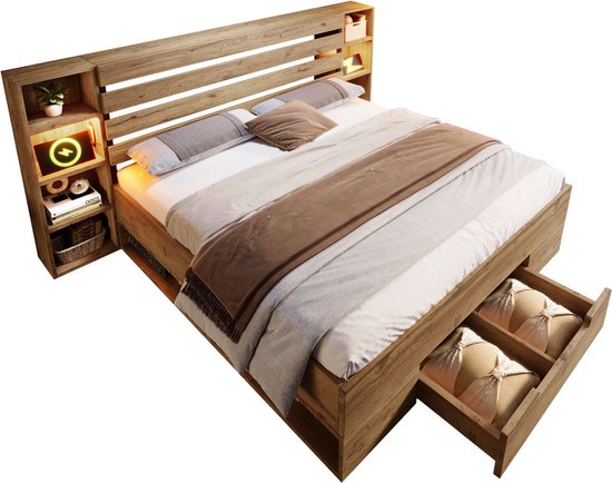 High-End Kingsize Opbergbed Comfortabel Sterk Ondersteunend Gaslift Opbergbed Al