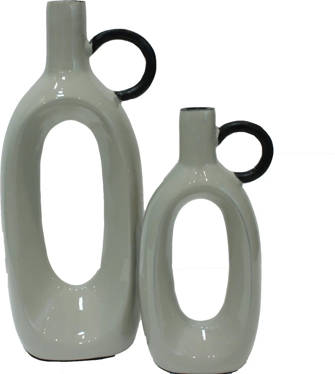 Vazen Halifax grijs 32cm - 2 stuks
