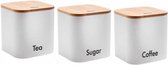 Kinghoff 1526 - koffie, thee en suiker - potten - voorraadbakken - WIT