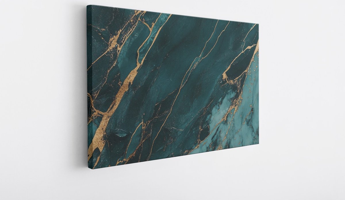 Saammp Canvas Schilderij - Turqoise marmer - Abstract - 30x20 - Foto op canvas - Wanddecoratie - Muurdecoratie Woonkamer - Slaapkamer decoratie - Canvas Print Multicolor