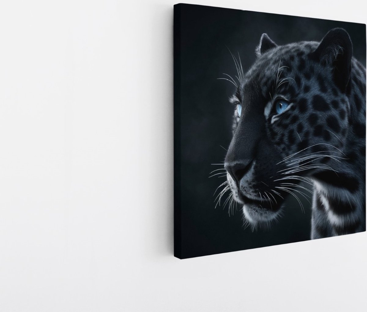 Saammp Canvas Schilderij - Abstracte Panter - Natuur - Dieren - 30x30 - Foto op canvas - Wanddecoratie - Muurdecoratie Woonkamer - Slaapkamer decoratie - Canvas Print Multicolor