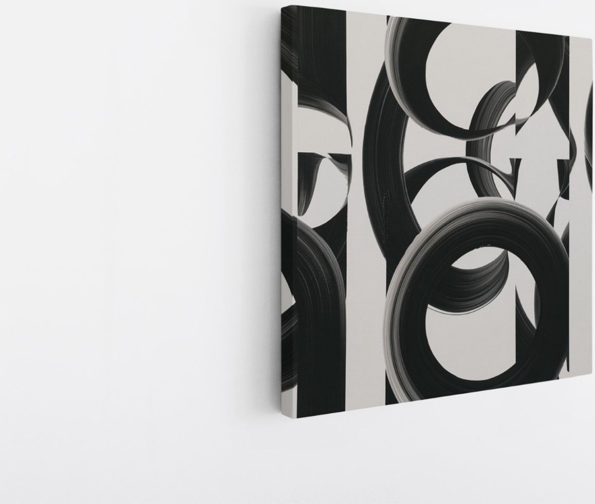 Saammp Canvas Schilderij - Abstract - Zwart-wit - 100x100 - Foto op canvas - Wanddecoratie - muurdecoratie Woonkamer - Slaapkamer decoratie - Canvas Print Multicolor