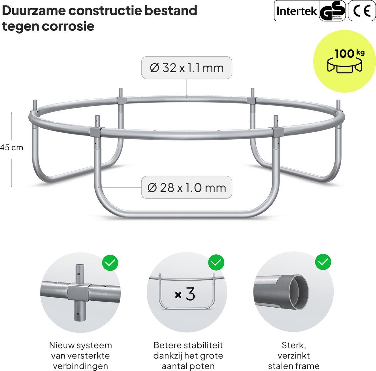 ZIPRO Jump Pro OUT - Trampoline Ø183cm 6FT - Trampoline met veiligheidsnet - Voor kinderen - max. 100 kg - UV-bestendig — afbeelding 7