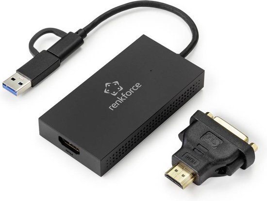 Carte graphique externe Renkforce DDR3-RAM USB-A, USB-C® 5Gbps, HDMI, DVI