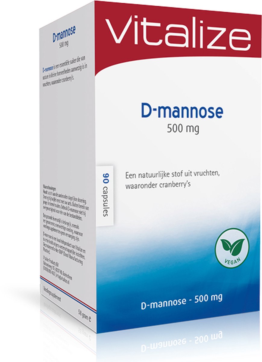 Goedkoopste Vitalize D-mannose 90 capsules | 500 mg zuivere en natuurlijke D-mannose - Hoogwaardig Supplement