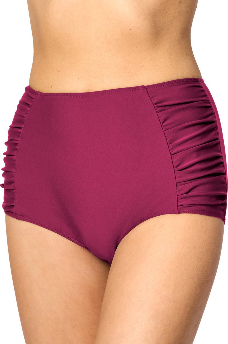 Merry Style Dames Zwembroek - Bikinibroekje - Elastische tailleband – Polyamide & Elastaan – Wijn rood (5288) – 36 - MS-MS10-119-SL