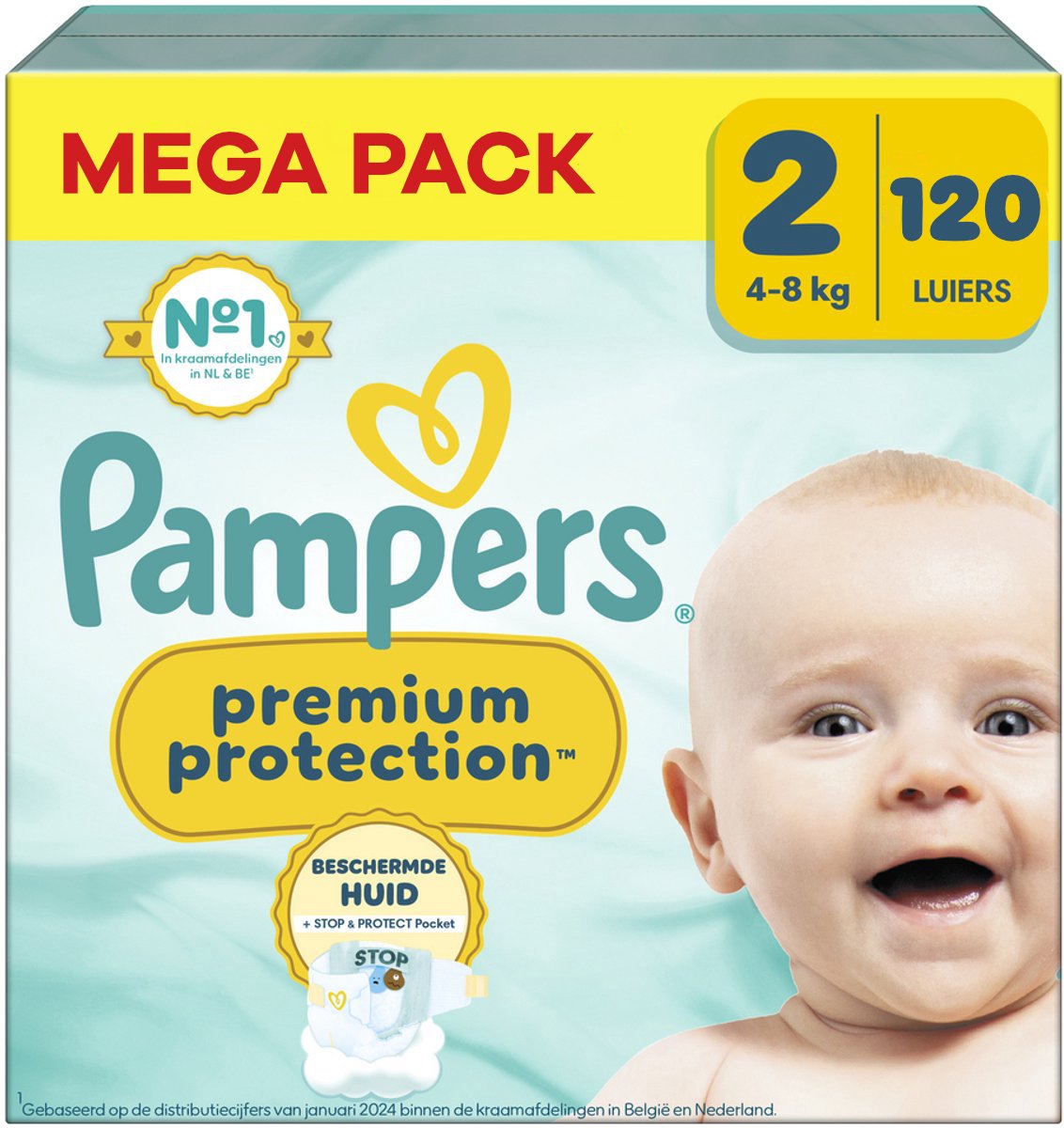 Pampers Premium Protection Luiers - Maat 2 - 120 stuks (4x30)