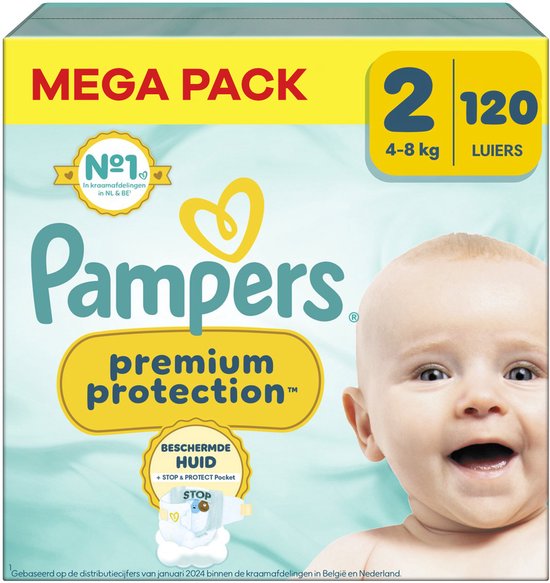 Pampers Premium Protection Luiers - Maat 2 - 120 stuks (4x30)