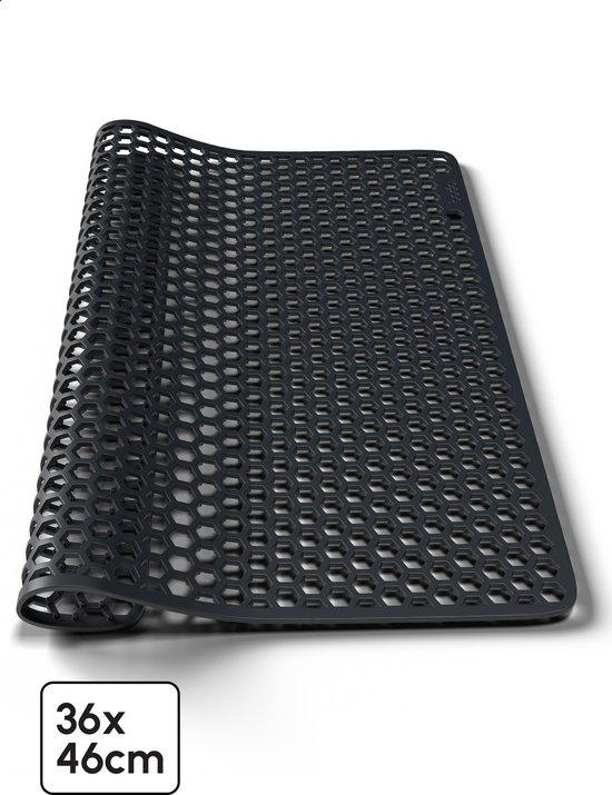 Bodo® – Tapis d'évier en Siliconen Zwart - 36 x 46 cm - Accessoires de vêtements pour bébé de Cuisine - Protecteur d'évier pour 40 x 50 cm - Sous-verres en Siliconen - Anti rayures - Accessoires de vêtements pour bébé d'évier