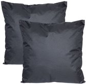 Collection Anna Coussins décoratifs d'extérieur ou de jardin - 2x - noir - 45 x 45 cm - intérieur/extérieur - coussins de banc de jardin