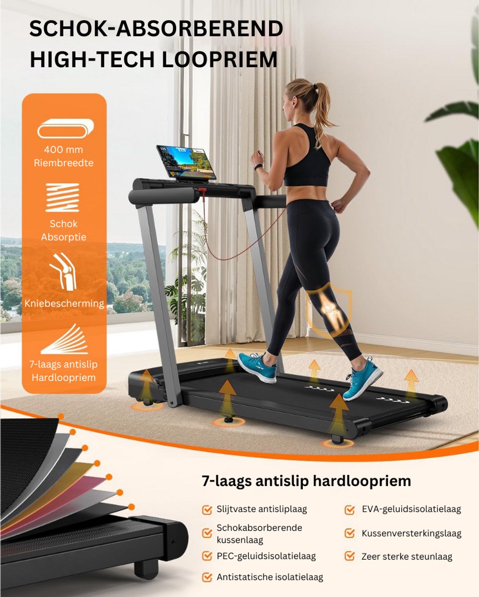 Afbeelding 3 van ApexArte® Loopband Inklapbaar - Hometrainer - Crosstrainer Fitness (EAN: ...2413)