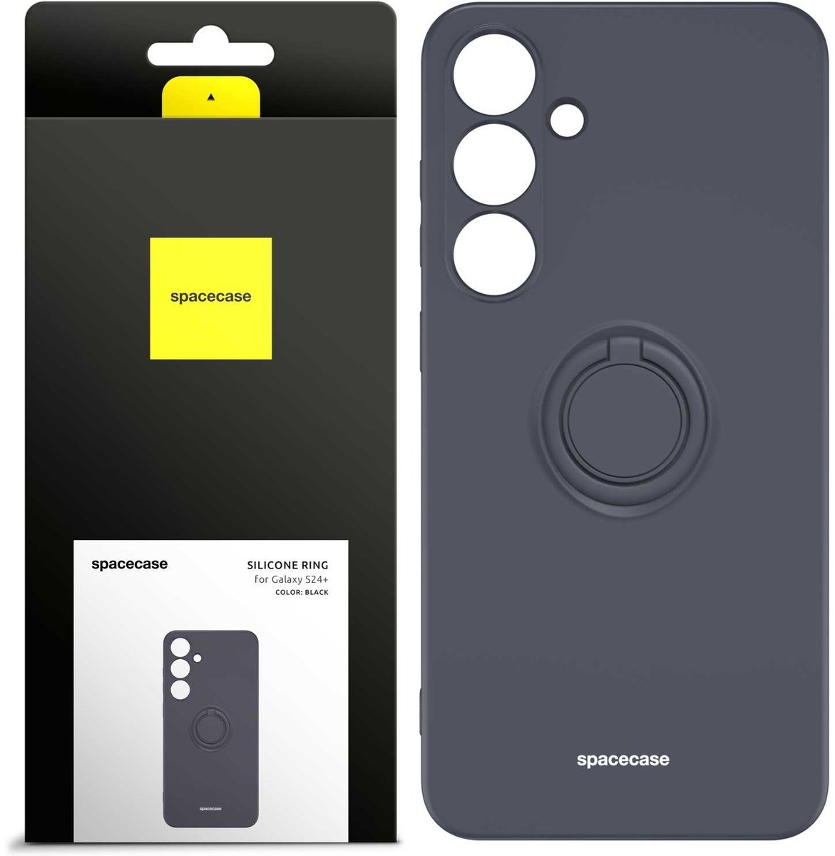 Spacecase Siliconen Hoesje Voor Samsung Galaxy S24+ Zwarte Telefoon