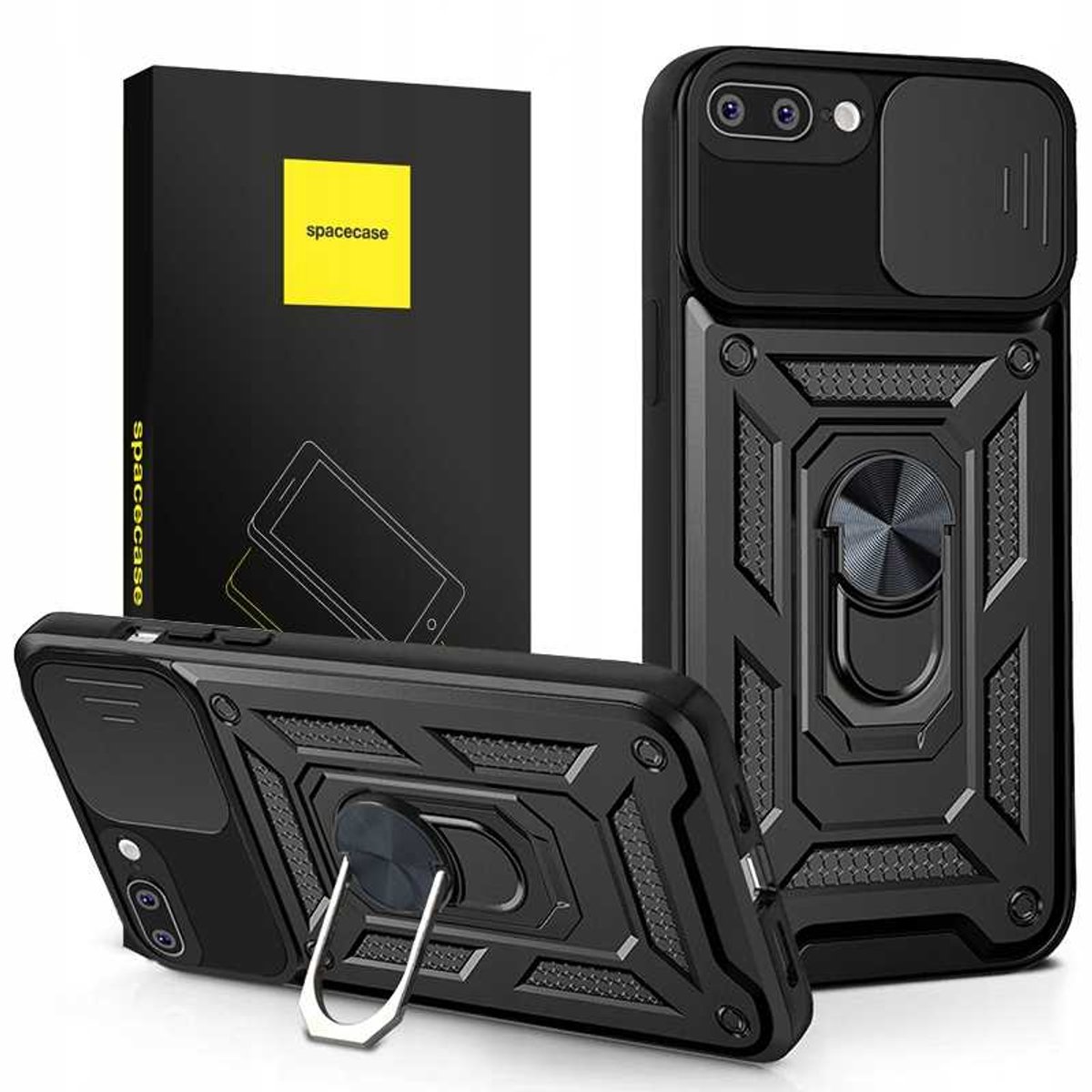 Spacecase Camring-Hoesje Voor Iphone 7 8 Plus Zwart Hoesje
