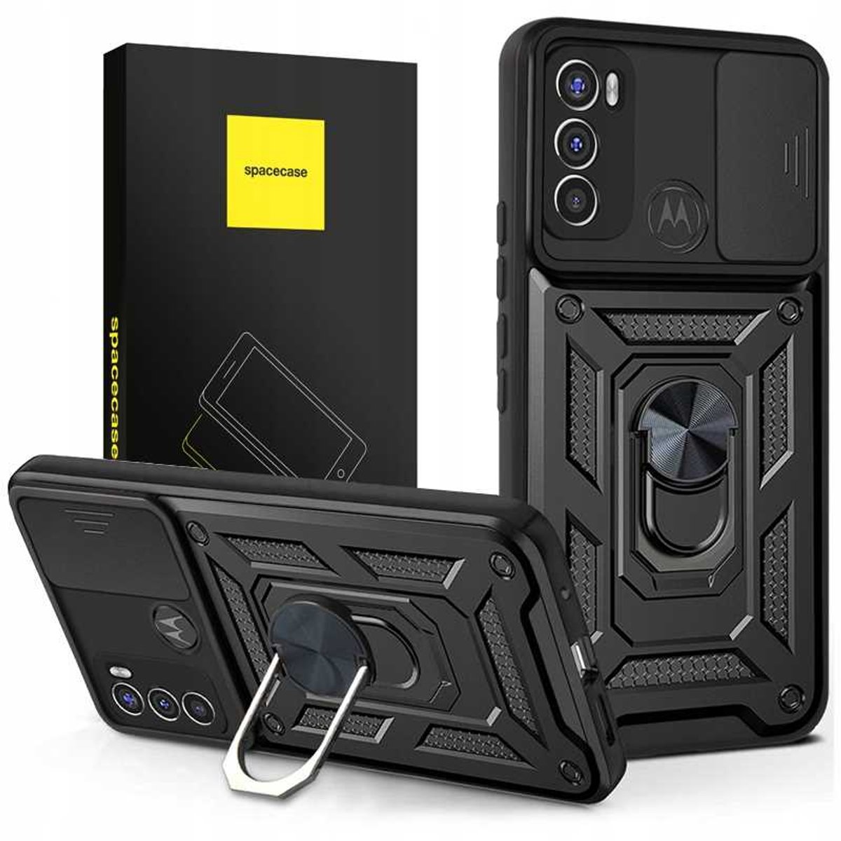 Spacecase Case Cover Voor Motorola Moto G60 Zwart