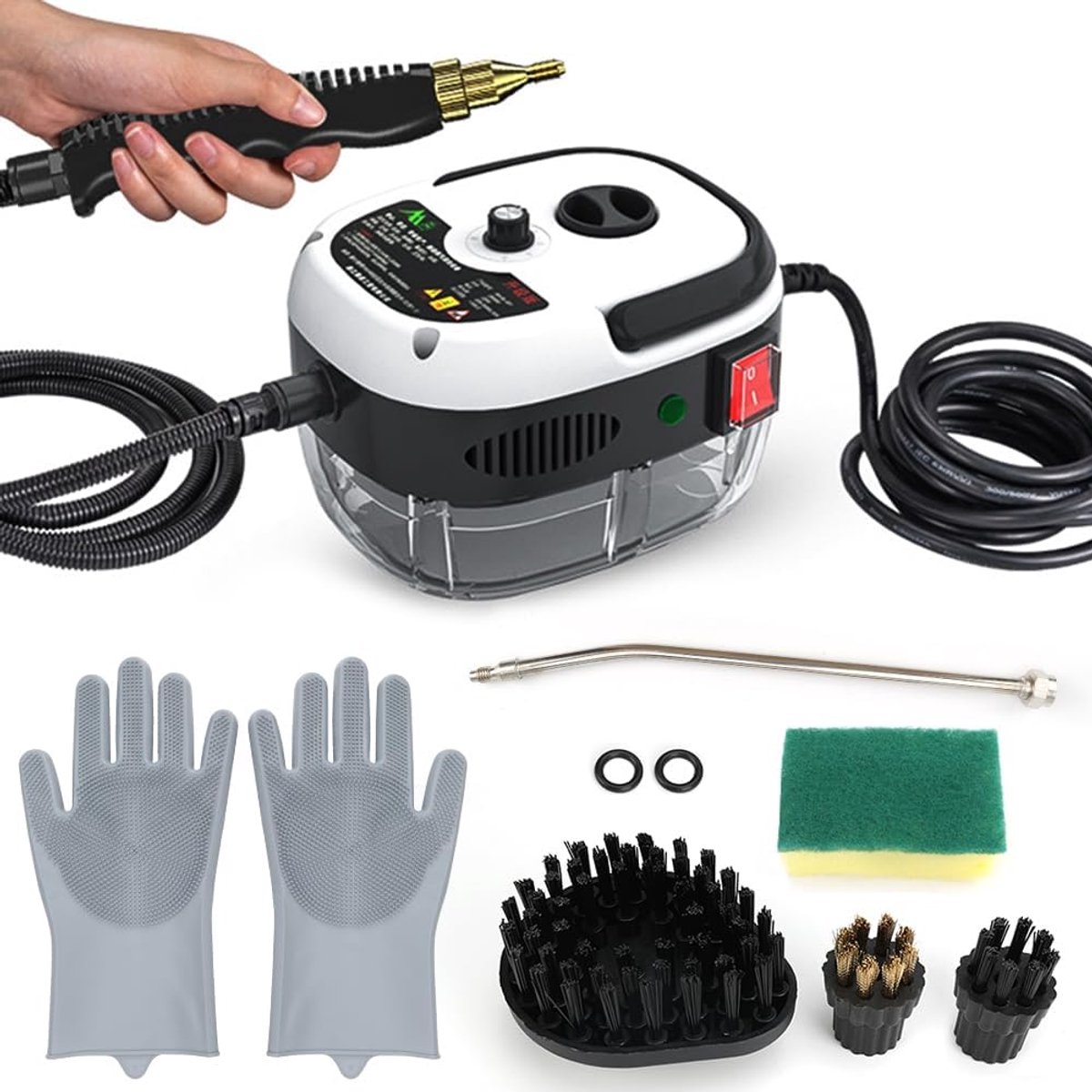 Draagbare stoomreiniger 2500 W voor huis en auto - Handapparaat voor meubels, keuken en badkamer