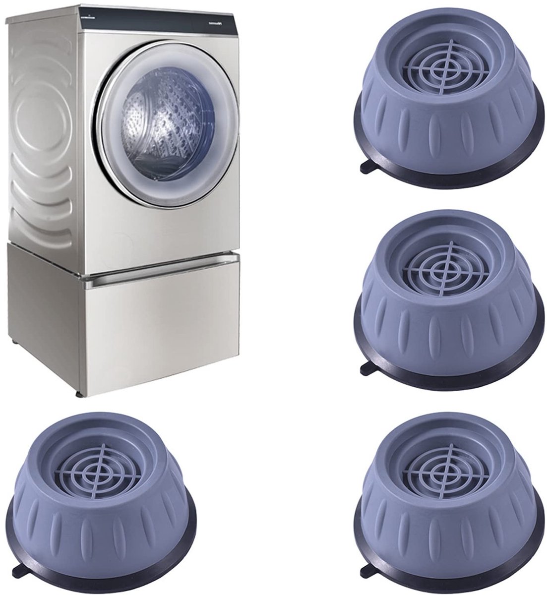 My Ninki ® Universele Trillingsdempers voor Apparaten met Antislipmat, Set van 4 Stuks, Ideaal voor Wasmachines en Meubels