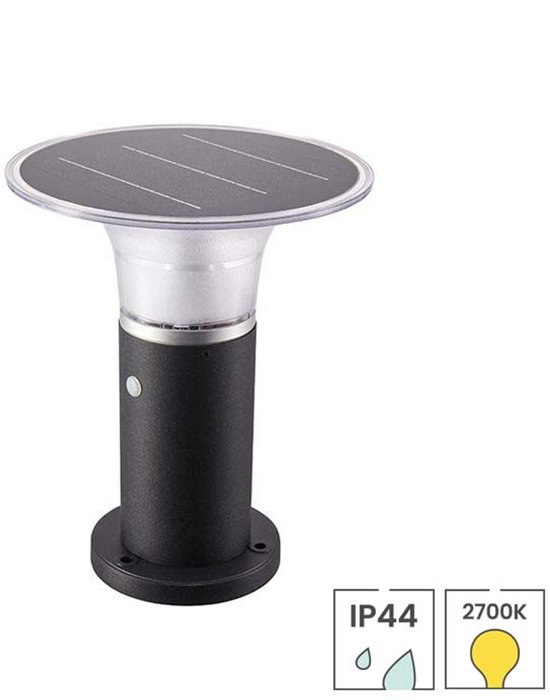 Arnusa Solar Sokkellamp Klassieke Tuinlantaarn - Duo Kleur Warmwit/Koudwit, Aluminium En Glas