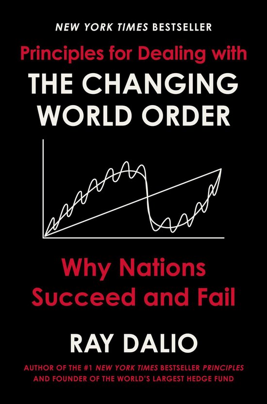Couverture de livre avec le titre "NEW YORK TIMES BESTSELLER Principles for Dealing with THE CHANGING WORLD ORDER - Why Nations Succeed and Fail" et un graphique.