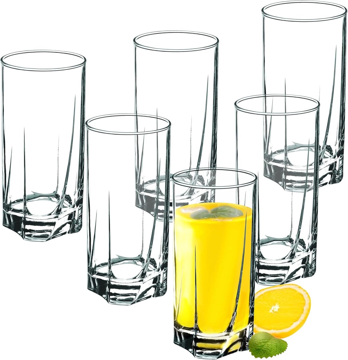 Set van 6 Elegante Hoge Drinkglazen - Perfect voor Water, Sap en Cocktails