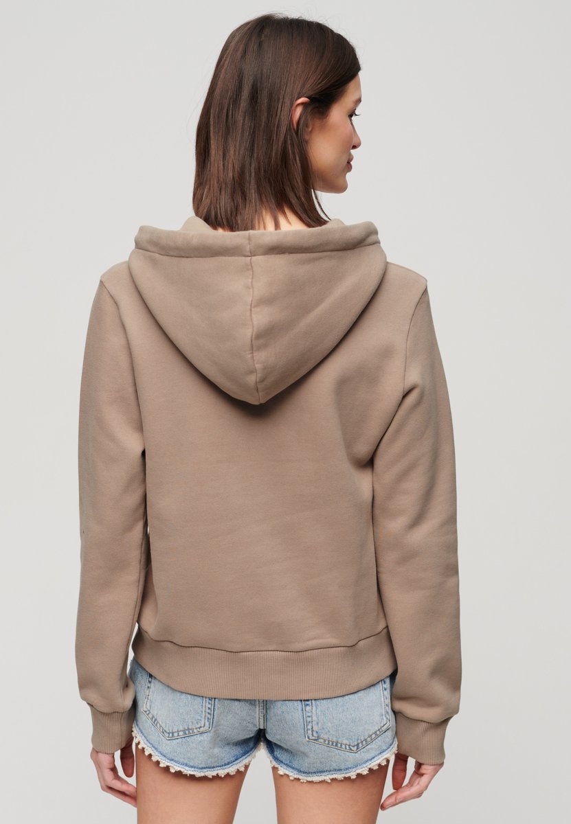 Superdry Metallic hoodie met vintage logo en grafische print Dames Hoodies Beige