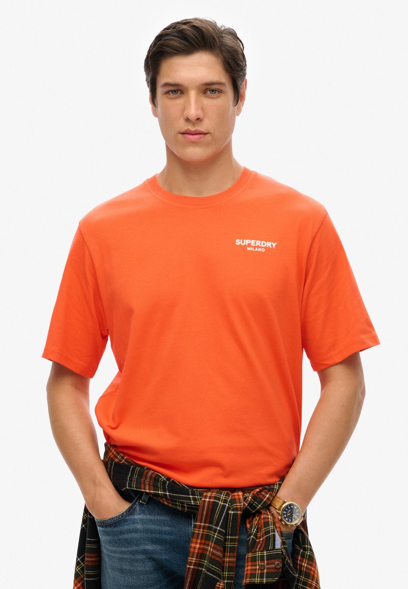 Superdry Luxe Sport T-shirt met losse pasvorm Heren Tops Rood