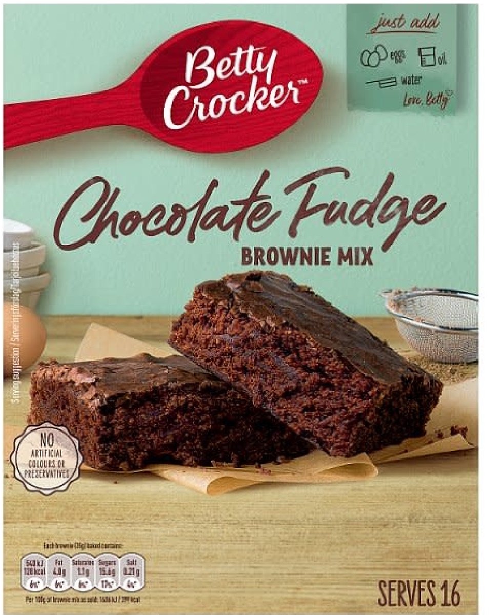 Betty Crocker Brownie Mix Chocolate Fudge (Enkele verpakking van 415g)