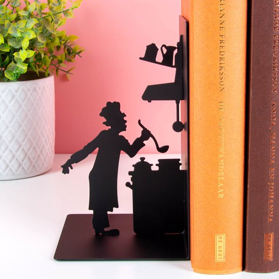 Balvi boekensteun Le Chef zwart metaal