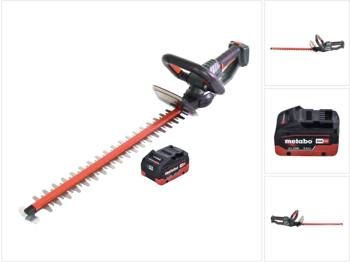 Metabo HS 18 LTX 55 accu heggenschaar 18 V 53 cm + 1x accu 5,5 Ah - zonder oplader