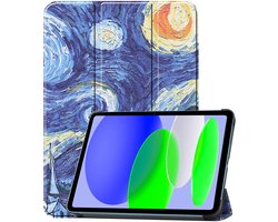 Hoesje Geschikt voor Apple iPad A16/A18 (2025/2026) - 11 inch (11e & 12e generatie) - Dun & Stevig - Trifold Bookcase - Hard Cover - Hardcover Book Case - Tablet Hoes - Sterrenhemel