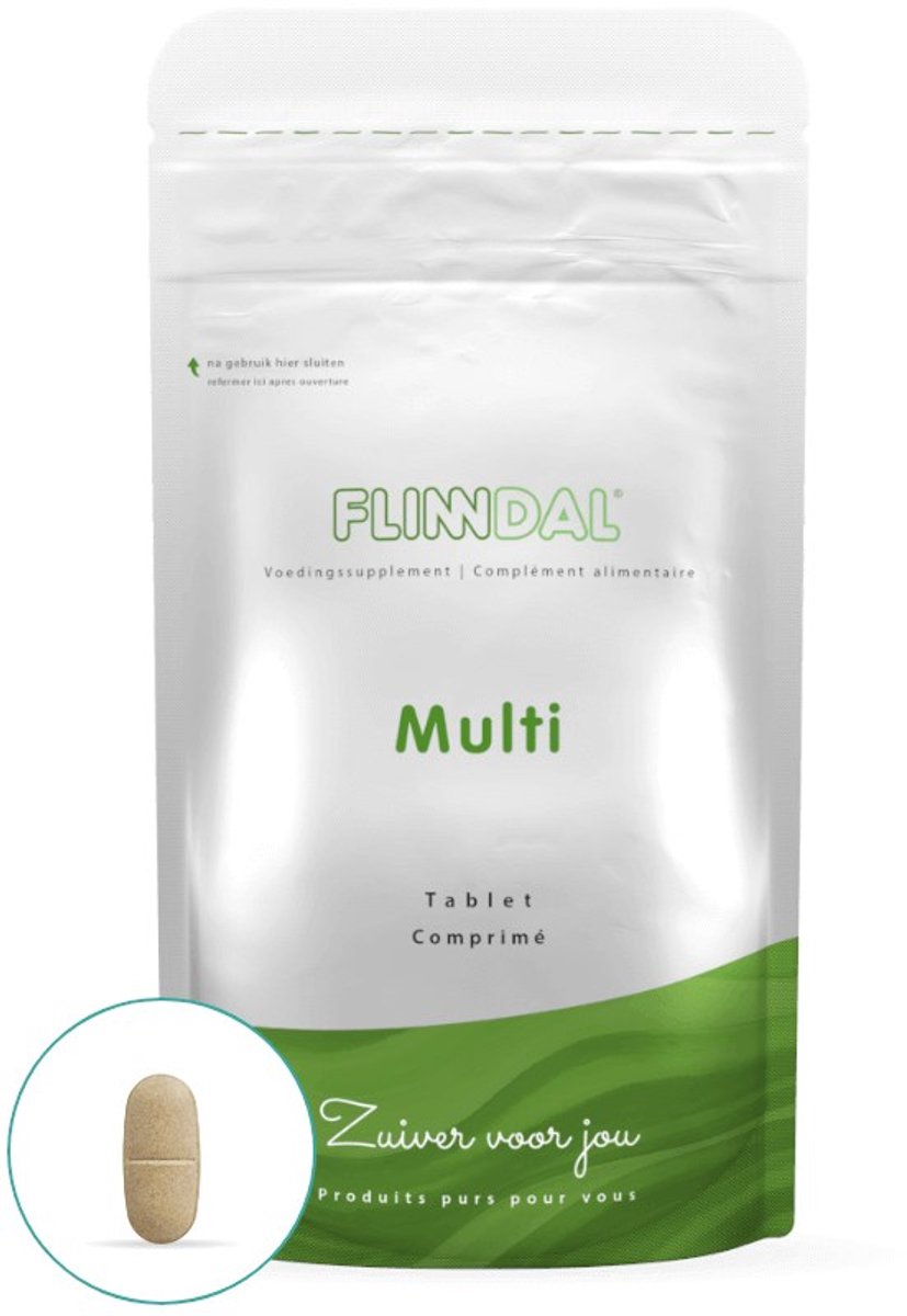 Flinndal Multi Tabletten - Multivitamine met 13 Vitaminen - Tot 100% van de ADH - 90 Tabletten