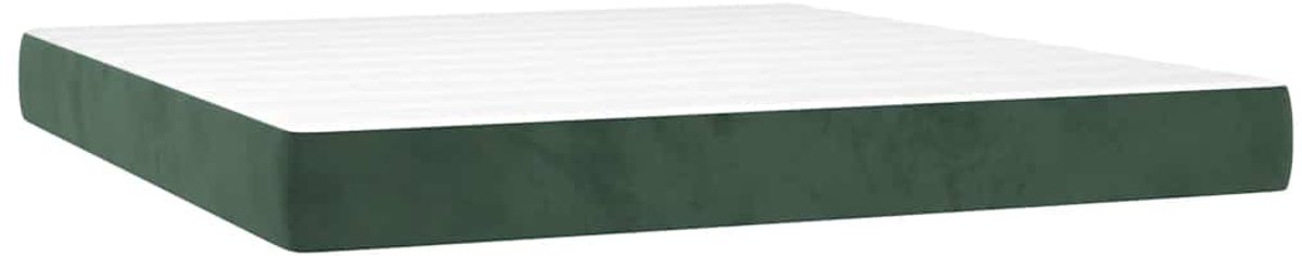 vidaXL - Pocketveringmatras - medium - 160x210x20 - cm - fluweel - donkergroen