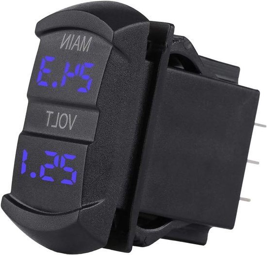 52 mm Marine-Voltmeter, 8–16 V, 16–32 V, Voltmeter für Wohnwagen, Auto, Boot, Motorrad, Voltmeter, Messgerät mit Alarm, rote Hintergrundbeleuchtung, 12 V, 24 V  34