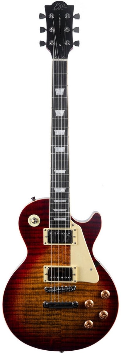 EKO LS300 CSB elektrische gitaar cherry sunburst, 2 humbuckers, 22 frets, Tune-o-Matic brug