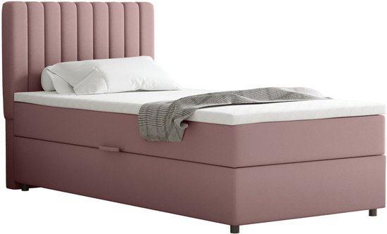 Boxspring Everest 90 x 200 cm tweepersoons met hoogwaardige Bonell-matras en topper