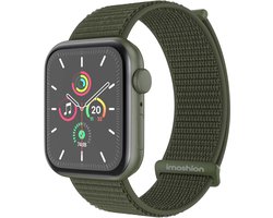 foto van imoshion Nylon⁺ bandje - Geschikt voor Apple Watch 1, 2, 3, 4, 5, 6, 7, 8, 9, 10, 11 (42 mm), SE - 38/40/41 mm - Donkergroen - One Size