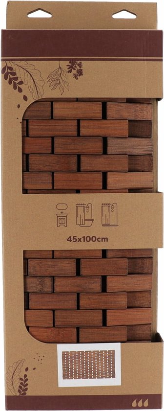 Tendance Badmat - bamboe - bruin - antislip - L100 x B45 cm - douchemat - saunamat - hout