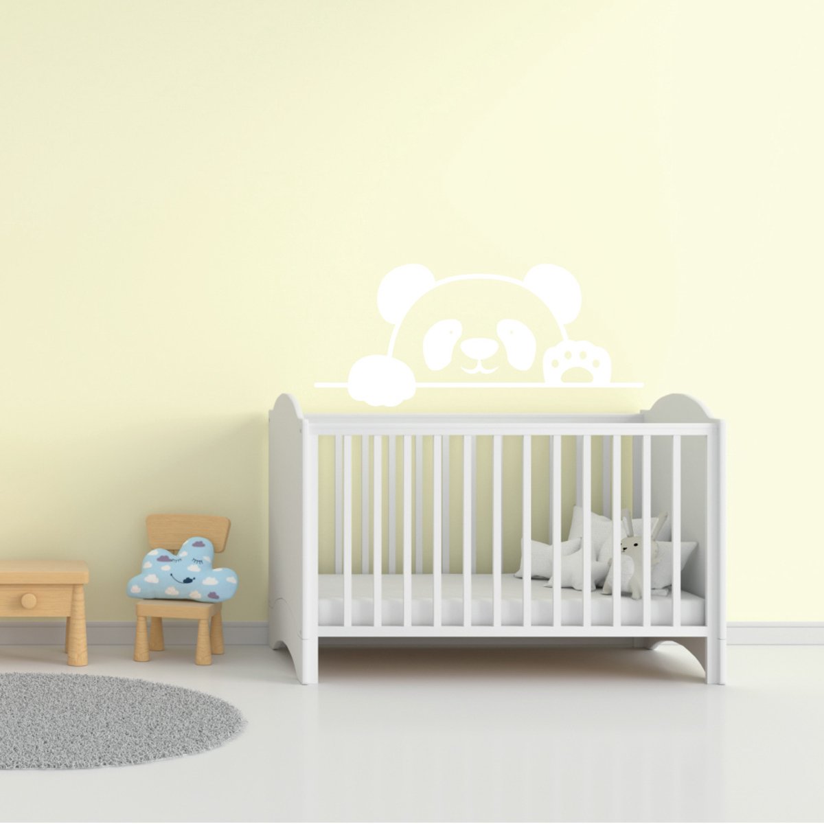Muursticker Pandabeer - Oranje - 60 x 25 cm - baby en kinderkamer dieren